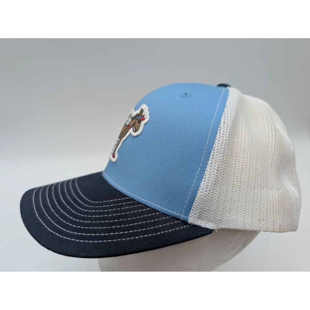 Funny Trucker Hat Blue White Pack That Ass Up Donkey Patch Snapback Cap